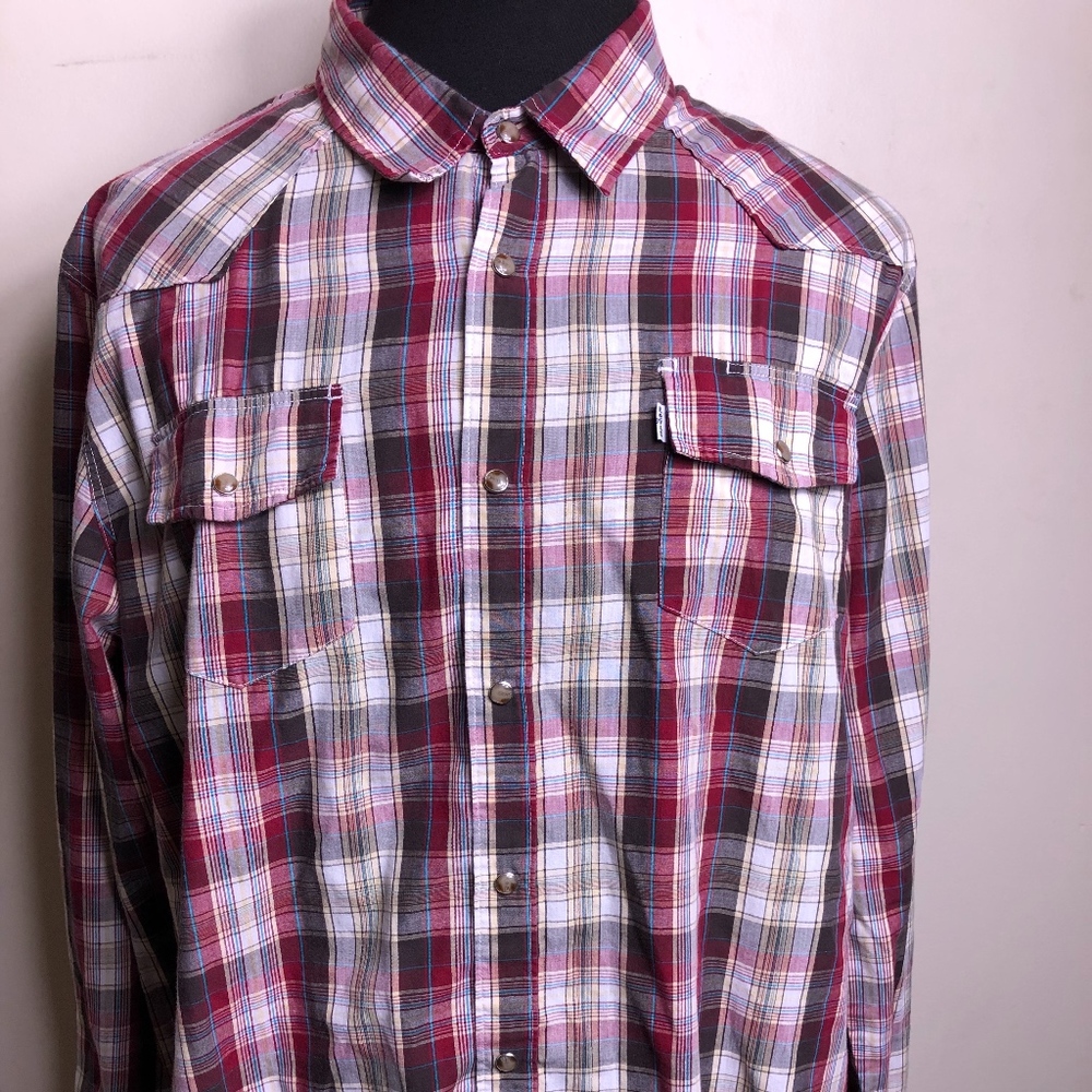 Levis Red Western Pearl Snap LONG SLEEVE SHIRT 2XL